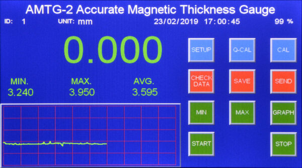 AMTG-2 Accurate Magnetic Thickness Gauge Test Screen
