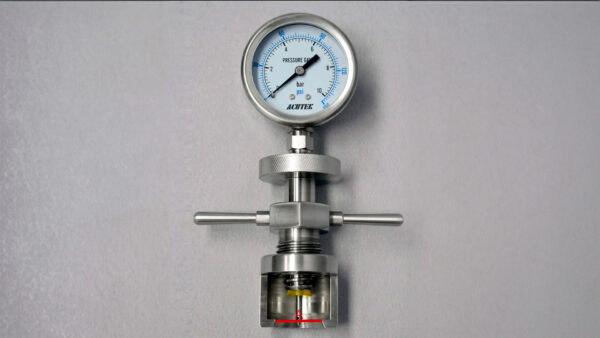 CCA Crown Cap Aphrometer showing pressure gauge and crown cap attachment