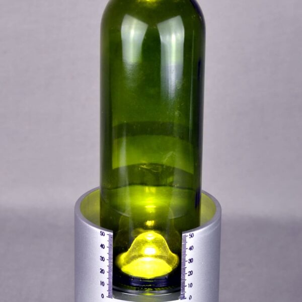 LS-1 Dome Height Lighting System for glass bottles showing LED lighting and measurement graduations