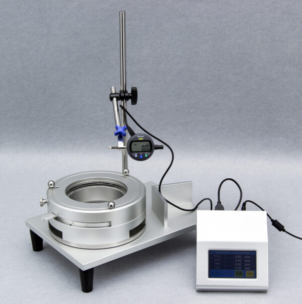 Universal Bottle Perpendicularity Tester model UBPT-1 with the optional Automatic Calculator