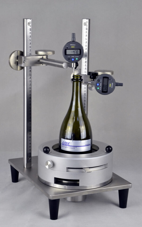 UBPT-2 Universal Bottle Perpendicularity Tester with Mouth Clearance Gauge for accurate bottle quality control