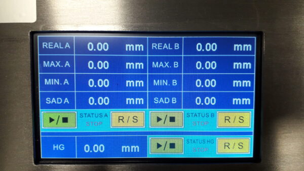 Automatic Calculator Screen of UBPT-3 Universal Bottle Perpendicularity Tester with additional Mouth Clearance and Height Gauges