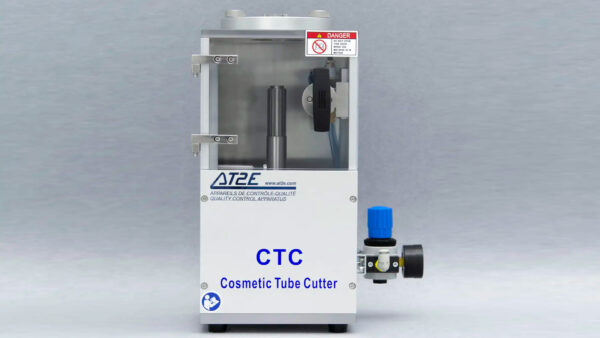 CTC Cosmetic Tube Cutter for accurate sectioning of plastic and metallic tubes in the cosmetic industry.