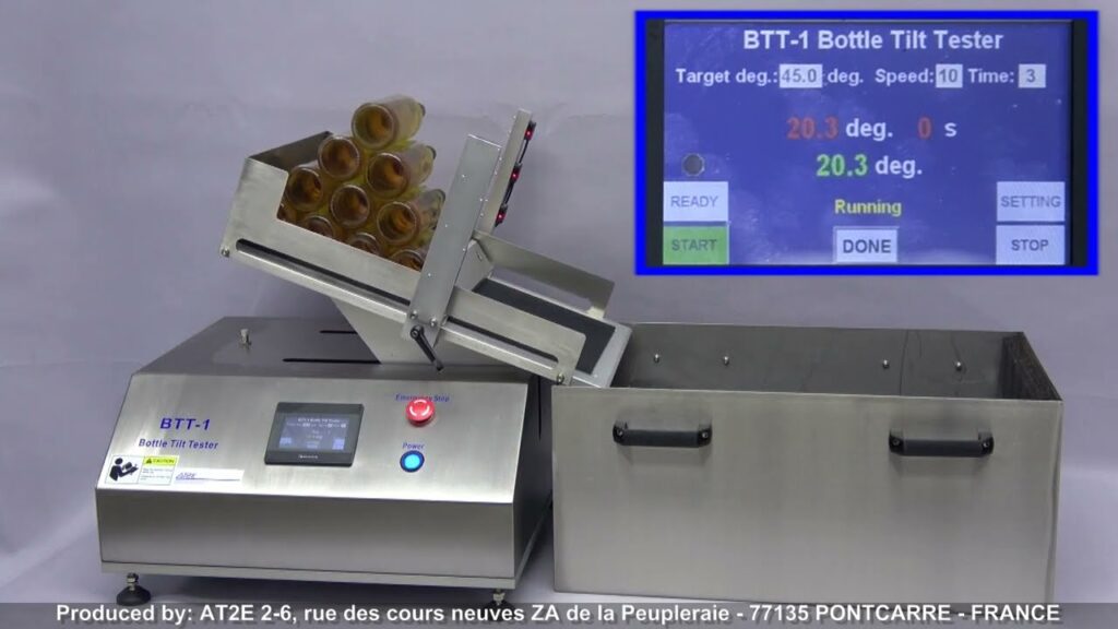 BTT-1 Tilt Tester for enhancing bottle stability